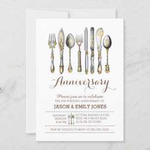 Trouwjubileum viering diner kaart