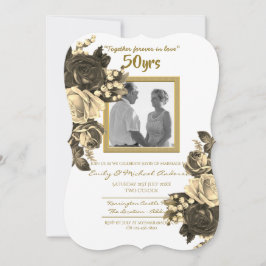 Trouwjubileum Vintage Roze - 50e Gouden Kaart