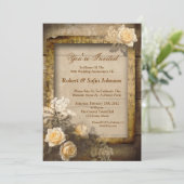 trouwjubileum vintage uitnodigingen (Staand voorkant)