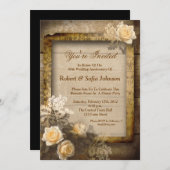 trouwjubileum vintage uitnodigingen (Voorkant / Achterkant)