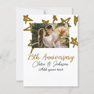 Trouwjubileum voeg naam jaar afbeelding gouden ste briefkaart