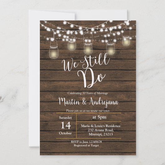 Trouwjubileum We doen nog steeds uitnodigingskaart Kaart (Voorkant)