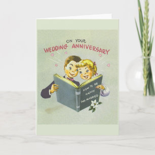 Trouwjubileum wenskaart vintage kaart