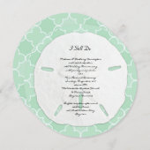 Trouwjubileumfeest in zeegroene zanddoller kaart (Voorkant / Achterkant)
