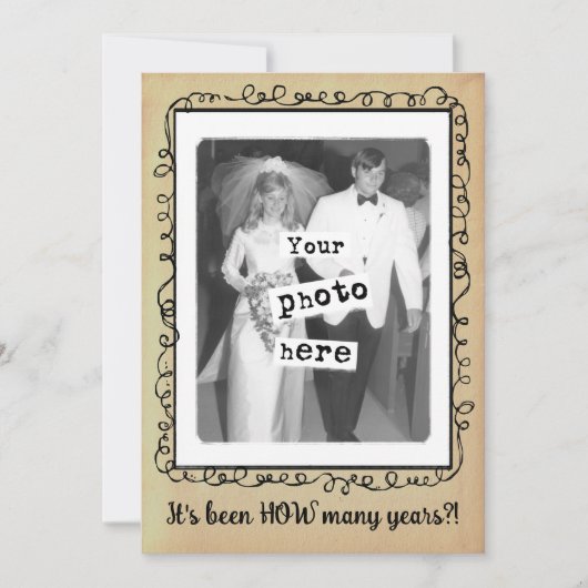 Trouwjubileumfeest Vintage Foto Sjabloon Kaart (Voorkant)