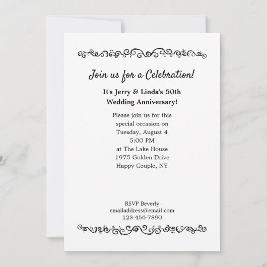 Trouwjubileumfeest Vintage Foto Sjabloon Kaart (Achterkant)