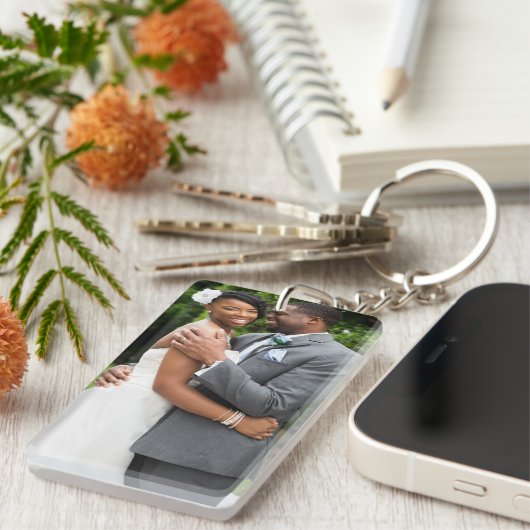 Trouwjubileumfoto van meneer en mevrouw pasgetrouw sleutelhanger (Voorkant Rechts)