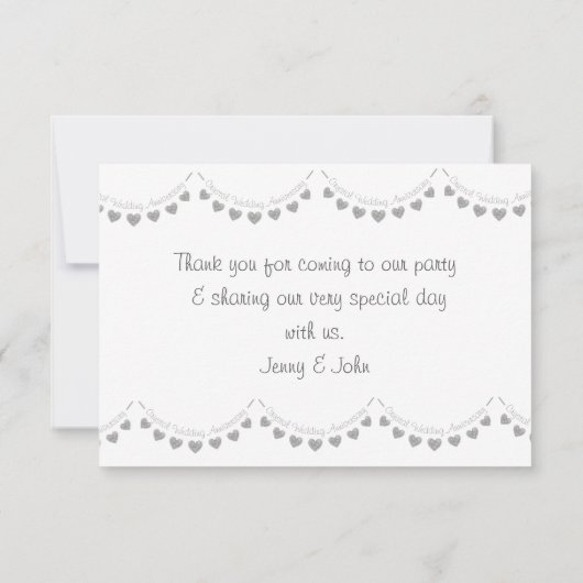 Trouwjubileumkaart van kristal voor 15 jaar getrou bedankkaart (Achterkant)