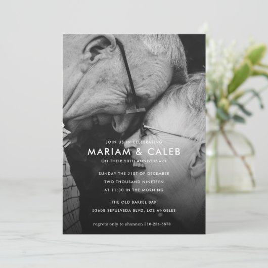 Trouwjubileumviering foto van koppel kaart (Staand voorkant)