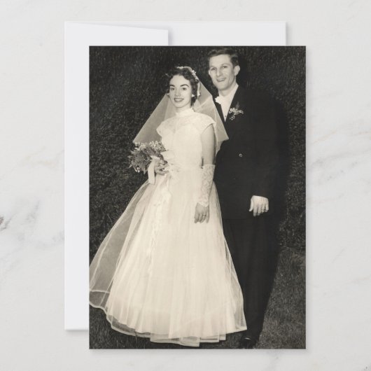 Trouwjubileumviering foto van koppel kaart (Achterkant)