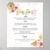 Trouwjumpsuit Boho Cocktail Vergulde Drankjes Menu Poster (Voorkant)