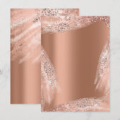 Trouwjurk 16e Roos Koper Diamant Glitter Kaart (Voorkant / Achterkant)