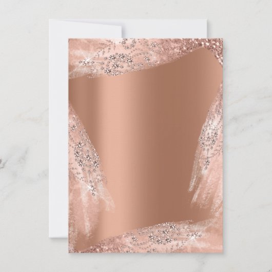 Trouwjurk 16e Roos Koper Diamant Glitter Kaart (Voorkant)