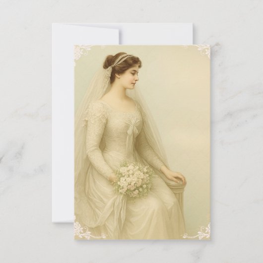Trouwjurk aanstaande bruid save the date (Voorkant)