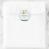 Trouwjurk adreslabel ronde sticker (Tas)