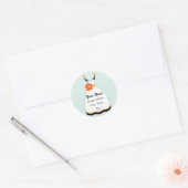 Trouwjurk adreslabel ronde sticker (Envelop)
