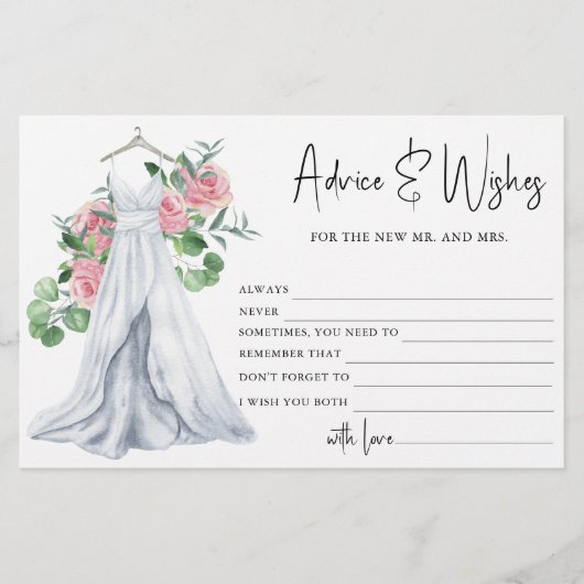 Trouwjurk - advies en wensen vrijgezellenfeest briefpapier (Voorkant)