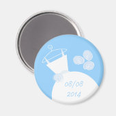 Trouwjurk Blauw 'Datum' koelkastmagneet Magneet (Voorkant / Achterkant)