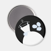 Trouwjurk Blauw koelkastmagneet zwart Magneet (Voorkant / Achterkant)