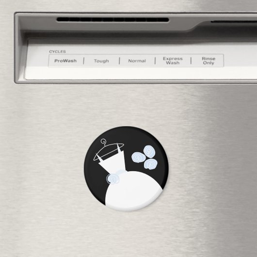 Trouwjurk Blauw koelkastmagneet zwart Magneet (Insitu (Vaatwasser))