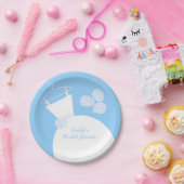 Trouwjurk Blauw 'Vrijgezellenfeest' papier bord (Feest)