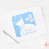 Trouwjurk Blauw 'Vrijgezellenfeest' sticker vierka (Envelop)