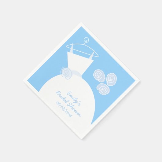 Trouwjurk Blauw vrijgezellenfeest 'Tekst' Servet (Hoek)