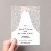 Trouwjurk Bloemige Bruidsdouche Acryl Uitnodigingen (Insitu (Draagbaar))