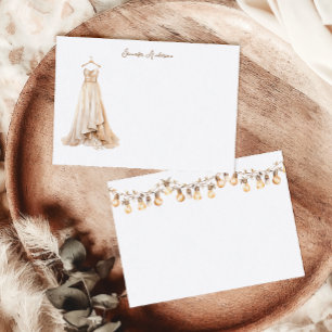 Trouwjurk Boho Persoonlijke Briefpapier Notitiekaartje