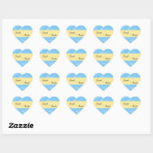 Trouwjurk & Bruid Blauwe Spons Harten Vorm Sticker (Vel)