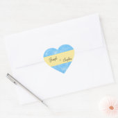 Trouwjurk & Bruid Blauwe Spons Harten Vorm Sticker (Envelop)