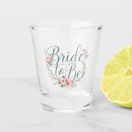 Trouwjurk Bruid Blush Roze Rozen Kussen Shot Glas (Voorkant)