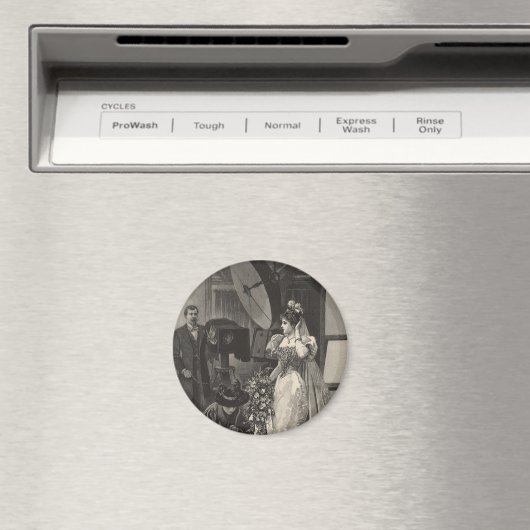 Trouwjurk Bruid, Bruidsportret met Fotograaf Magneet (Insitu (Vaatwasser))