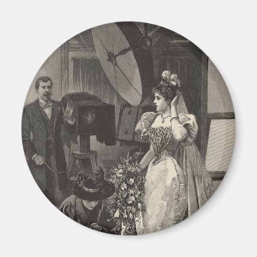 Trouwjurk Bruid, Bruidsportret met Fotograaf Magneet (Voorkant)