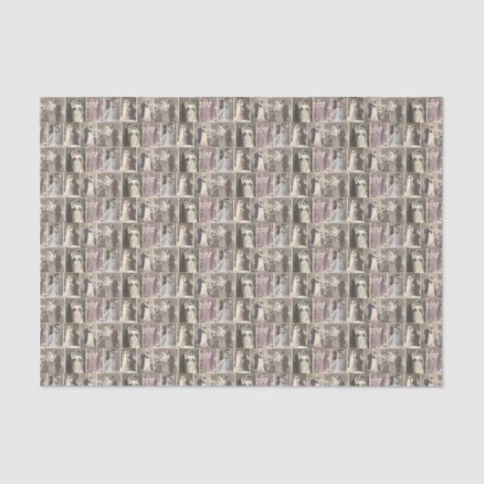 Trouwjurk Bruid en Bruidegom Collage Tissuepapier (Voorkant)