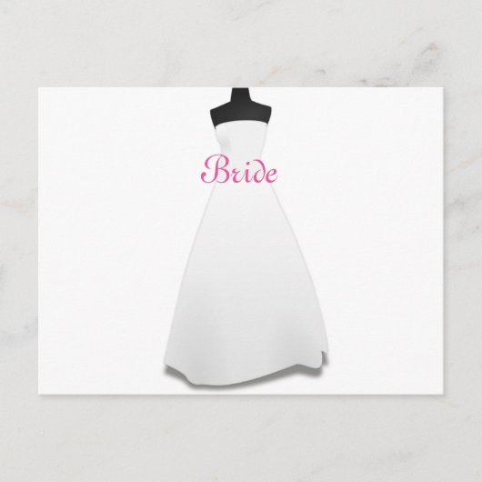 Trouwjurk bruid in witte jurk thema ansichtkaart briefkaart (Voorkant)