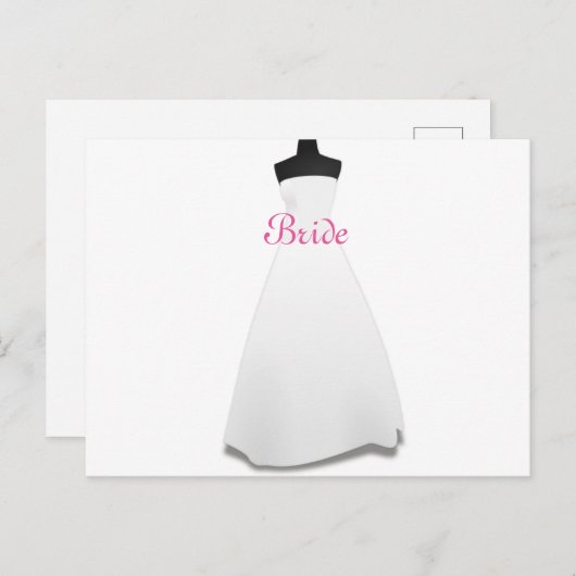 Trouwjurk bruid met witte jurk thema ansichtkaart briefkaart (Voorkant / Achterkant)