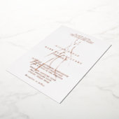 Trouwjurk bruid ouders bruiloft Roos goud Folie Uitnodiging (Gedraaid)