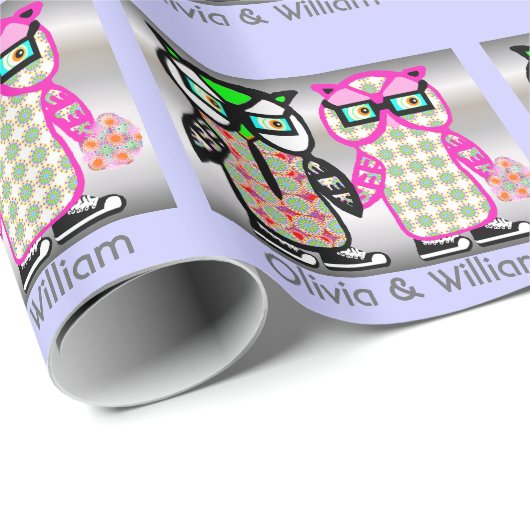 Trouwjurk & Bruidegom Persoonlijk Huwelijk Inpakpa Cadeaupapier (Rol Hoek)