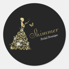 Trouwjurk bruids boetiek bedrijf ronde sticker