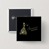 Trouwjurk bruids boetiek bedrijf vierkante button 5,1 cm (Voorkant /achterkant)