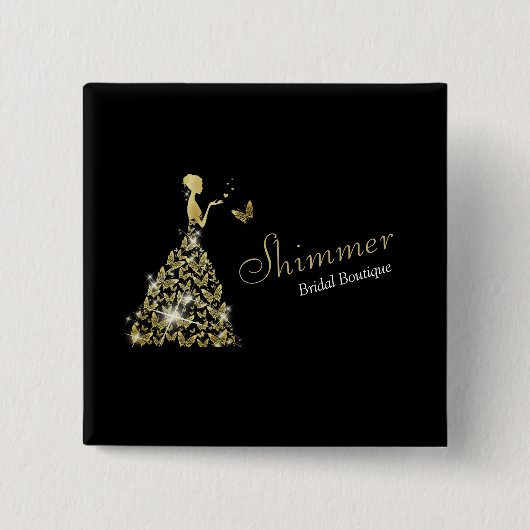 Trouwjurk bruids boetiek bedrijf vierkante button 5,1 cm (Voorkant)