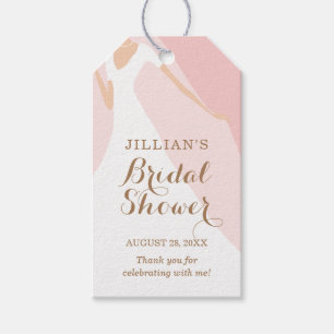 Trouwjurk Bruidsbruiloft Roze Bedankt Cadeaulabel