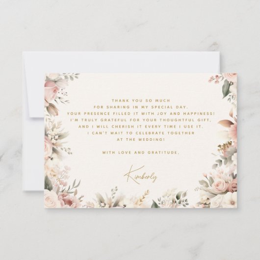 Trouwjurk Bruidsjurk Bruiloft Dank Je Kaart (Achterkant)