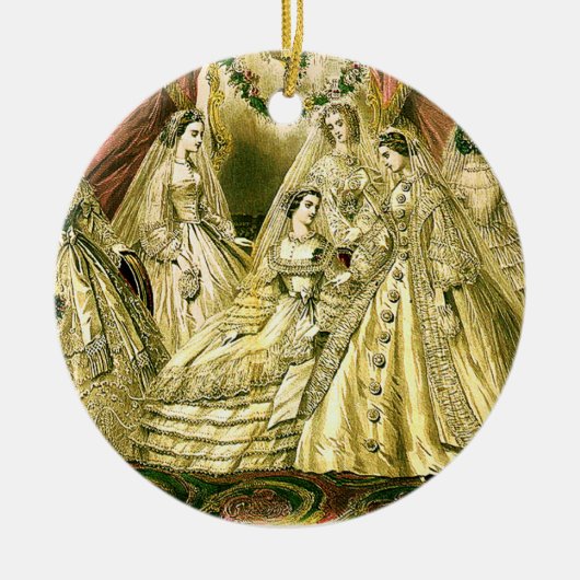 Trouwjurk Bruidsjurken Antiek Witte Trouwdag Keramisch Ornament (Voorkant)