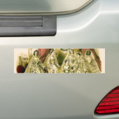 Trouwjurk Bruidsmeisjes Antiek Wit Huwelijk Bumpersticker (Op auto)