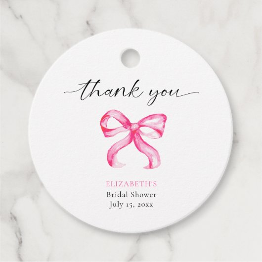 Trouwjurk Bruiloft Bridal Shower Aangepast Bedankjes Labels (Voorkant)