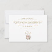 Trouwjurk Bruine Bloemen Bruidsjurk Bruidsmeisjesf Bedankkaart (Achterkant)