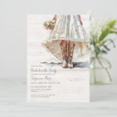 Trouwjurk Cowgirl Boots Bachelorette Party Kaart (Staand voorkant)