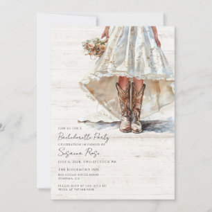 Trouwjurk Cowgirl Boots Bachelorette Party Kaart